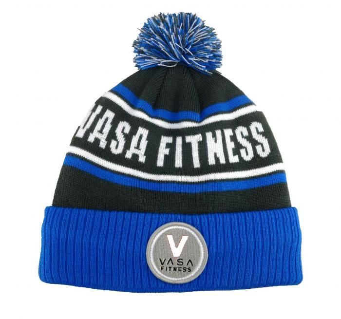 Knitted Pom Pom Hat with Badge
