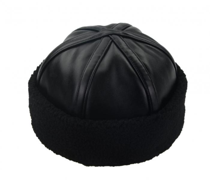 6 Panels Leather Cap without peak