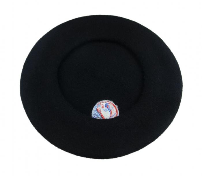 Black Wool Round Beret