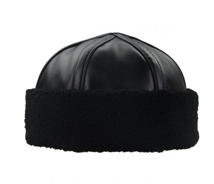 6 Panels Leather Cap without peak