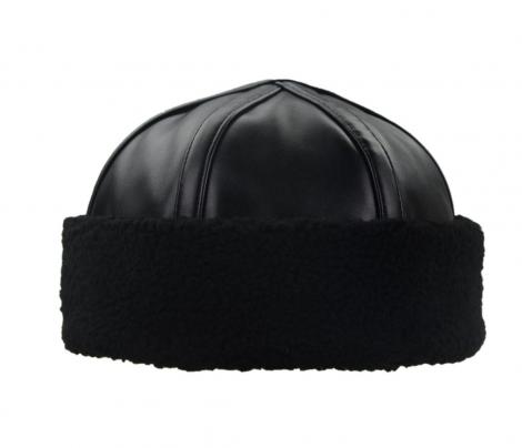 6 Panels Leather Cap without peak