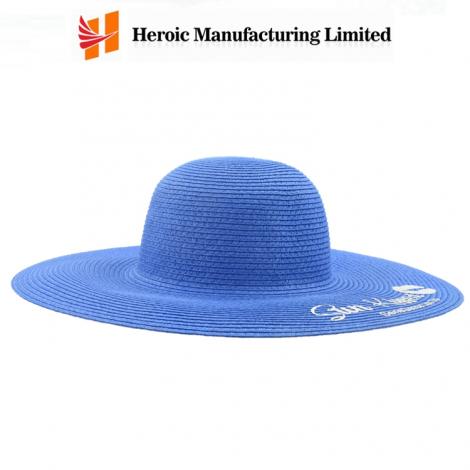 Broad Brim Straw Hat with print