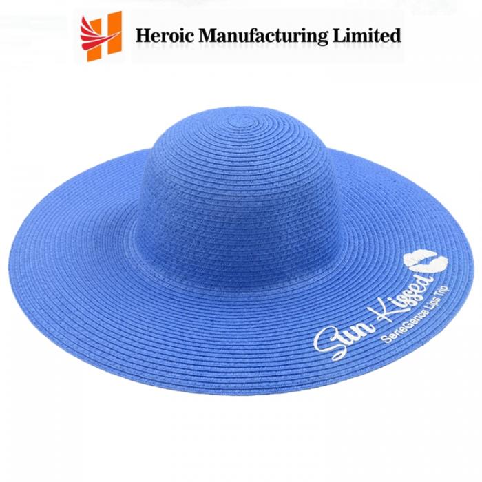 Broad Brim Straw Hat with print