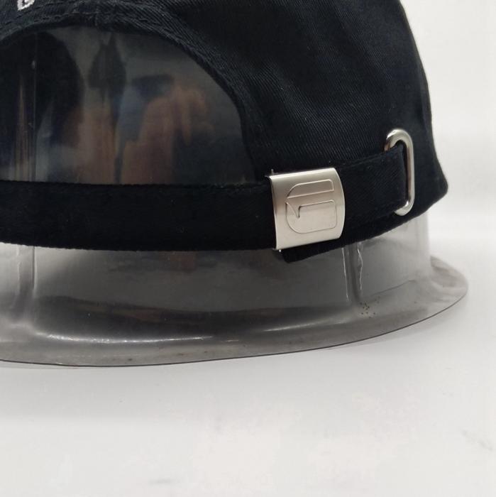 Black Cap with Embossed Buckle