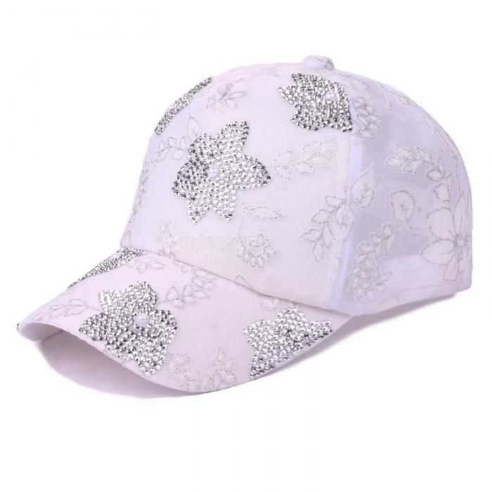 Women“s Rhinestone Floral Trucker Cap