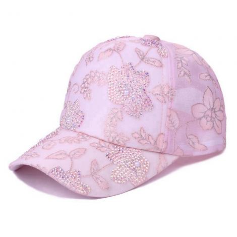 Women“s Rhinestone Floral Trucker Cap