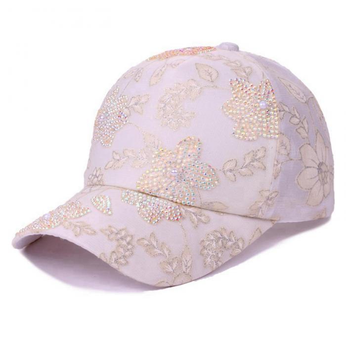 Women“s Rhinestone Floral Trucker Cap