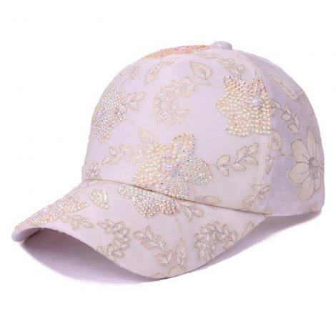 Women“s Rhinestone Floral Trucker Cap